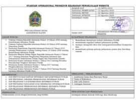 STANDAR OPERASIONAL PROSEDUR KEAMANAN PENGELOLAAN WEBSITE